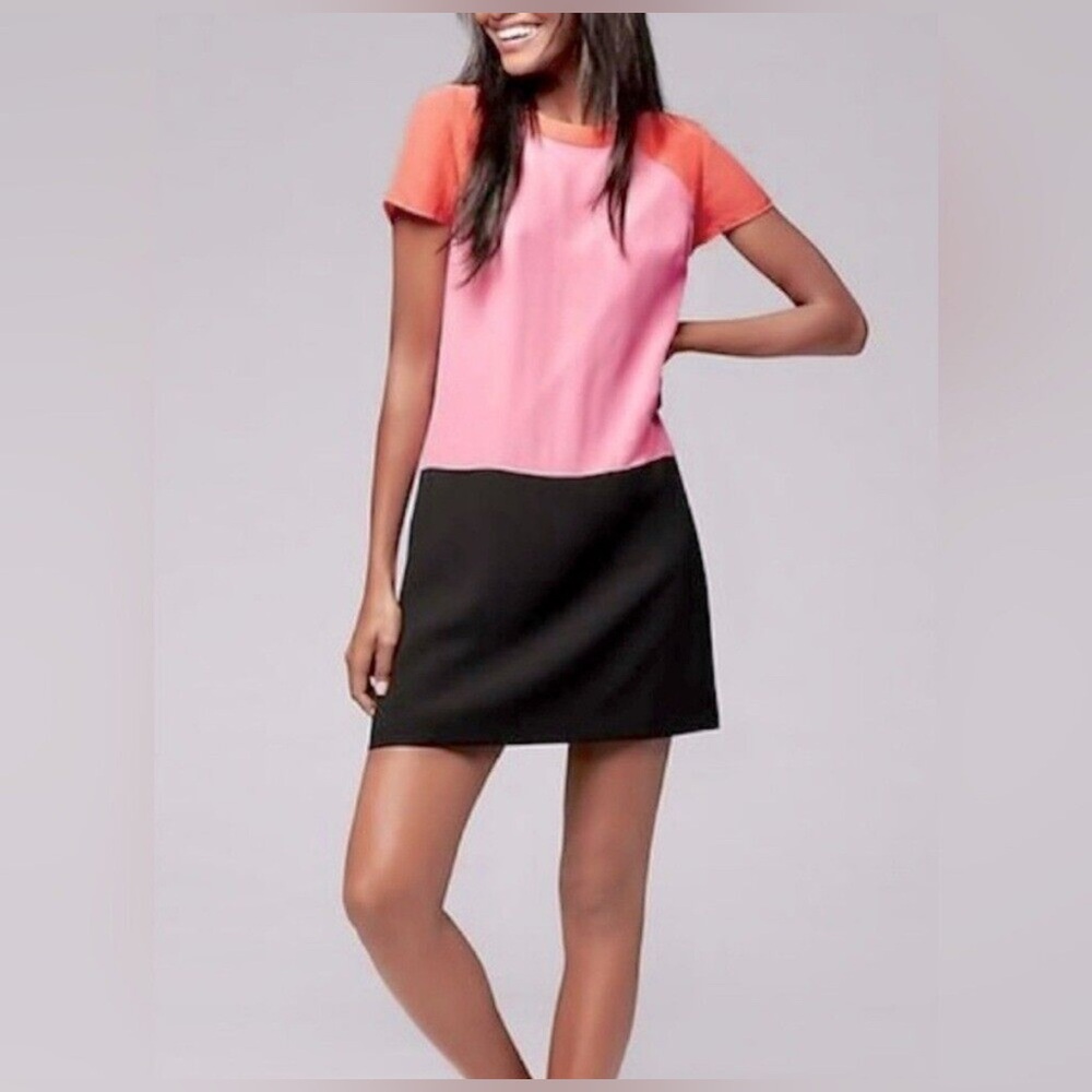 Banana Republic | Color Block Pink Orange and Black Mini Dress | Size 2